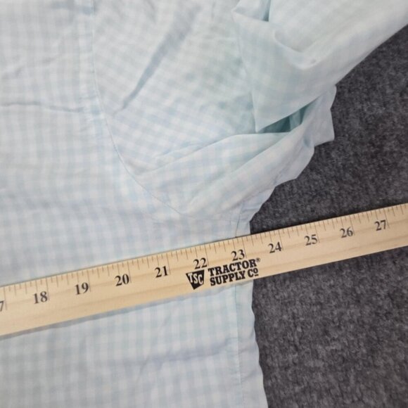 Vineyard Vines Shirt Mens Large Blue Gingham Slim Fit Whale Embroidered Logo - Picture 6 of 10